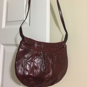 Genuine EEl Skin Blood red crossbody purse